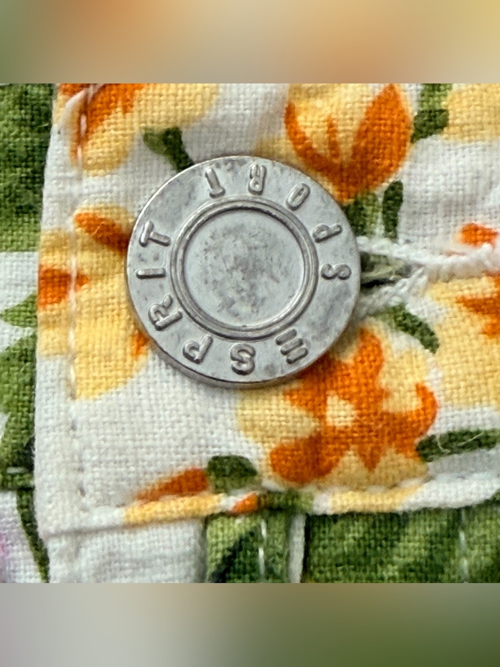 Esprit Floral Linen Cotton Skirt Vintage Botanical Skirt White Pink size 5/6 - Picture 3 of 12
